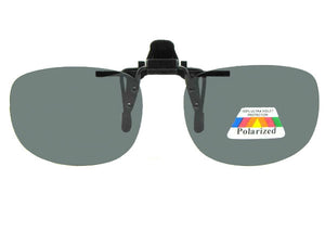 Rectangular Polarized Flip Up Sunglasses Polarized Smoke Gray Lens