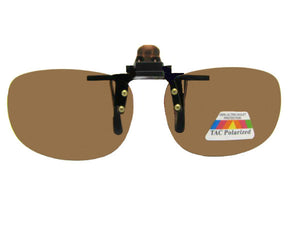 Rectangular Polarized Flip Up Sunglasses Polarized Brown Lenses