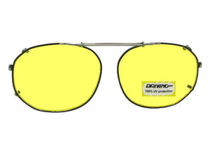 Round Square Yellow Lenses Clip-on Black Frame Yellow Lenses