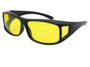 Style F11 Wrap Around Polarized Sunglasses Over Glasses Black Light Yellow Polarized Lenses