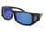 Style F11 Polarized Mirror Over Glasses Black Frame Blue Mirrored Gray Lenses