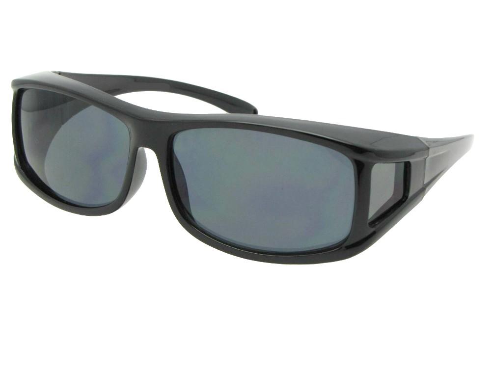 Style F11 Non Polarized Wrap Around Fit Over SunglassesBlack Frame Non Polarized Gray Lenses 