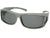 Style F11 fit over sunglasses black frame with medium dark gray lenses. 