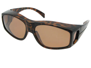 Style F18 Polarized Large Size Fit Over Sunglasses Tortoise Frame Polarized Brown Lens