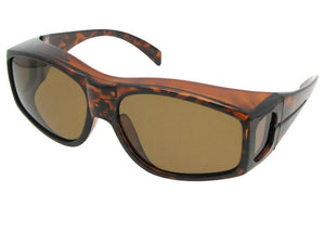 Style F18 Polarized Large Size Fit Over Sunglasses Tortoise Frame Polarized Brown Lens