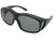 Style F19 Largest Polarized Fit Over Sunglasses Shiny Black Polarized Med Dark Gray Lens