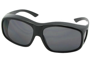 Style F19 Largest Non Polarized Fit Over Sunglasses Black Frame Non Polarized Gray Lenses