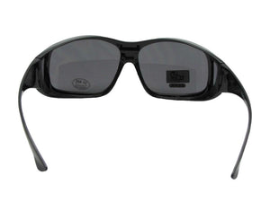 Style F19 Largest Non Polarized Fit Over Sunglasses Black Frame Non Polarized Gray Lenses