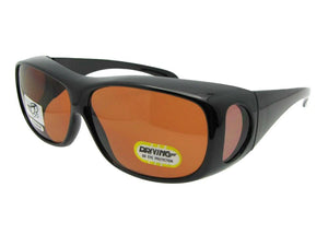 Style F1 Medium Non Polarized Over Glasses Black Frame Non Polarized Amber Lenses