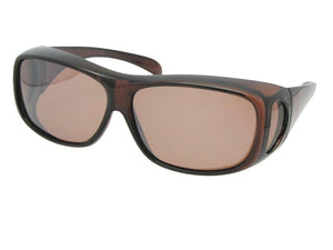 Style F1 Medium Polarized Fit Over Sunglasses Brown Frame Amber Lenses