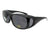 Style F1 Medium Non Polarized Over Glasses Black Frame Non Polarized Gray Lenses