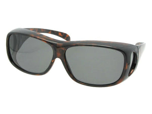 Style F1 Medium Polarized Fit Over Sunglasses Tortoise Frame Medium Dark Gray Lenses