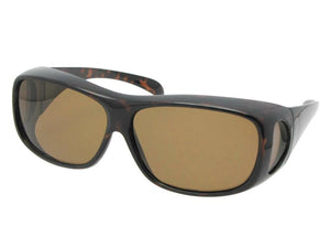 Style F1 Medium Polarized Fit Over Sunglasses Tortoise Frame Brown Lenses