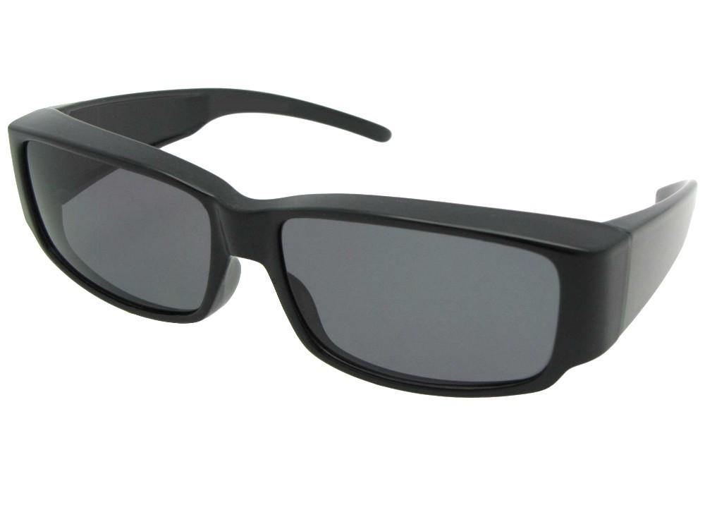 Style F25 Small Sunglasses Over Sunglasses Black Frame M Dark Gray Lens