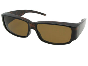 Style F25 Small Sunglasses Over Sunglasses Tortoise Frame Brown Lens