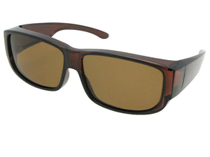 Style F27 Medium Polarized Fit Over Sunglasses Brown Frame Brown Lenses