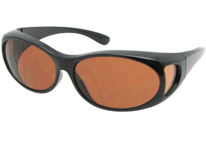 Style F3 Small Non Polarized Over Glasses Black Non Polarized Amber Lenses