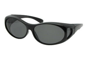 Style F3 Best Small Size Polarized Over Glasses Black Frame Med Dark Gray Lenses