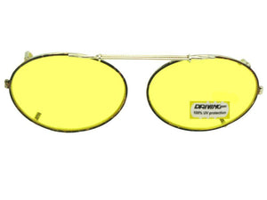 Oval Yellow Lenses Gold Brown Frame Yellow Lens