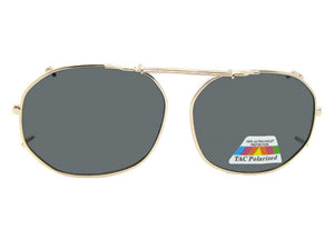 Round Square Polarized Clip-on Gold Frame Polarized Gray Lens