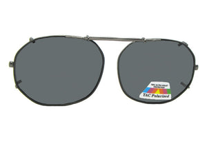 Round Square Polarized Clip-on Dark Pewter Black Frame Polarized Gray Lens