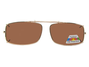 Slim Rectangle Polarized Clip-on Gold Frame Polarized Amber lens