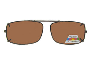 Slim Rectangle Polarized Clip-on Dark Bronze Polarized Amber Lenses