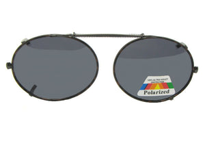 Oval Polarized Clip-on Sunglasses Tortoise Pewter Gray