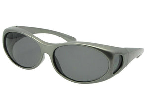 Style F3 Best Small Size Polarized Over GlassesSilver Fox Gray Med Dark Gray Lens 