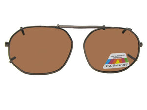 Round Square Polarized Clip-on Dark Bronze Polarized Amber Lenses