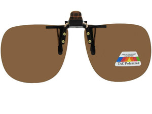 Square Polarized Flip Up Black Gold Brown Lenses