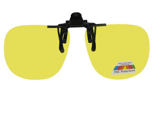 Square Polarized Flip Up Black Frame Lite Yellow Lenses