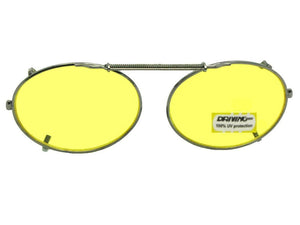 Oval Yellow Lenses Pewter Frame Yellow Lens