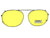 Round Square Yellow Lenses Clip-on Pewter Frame Yellow Lenses