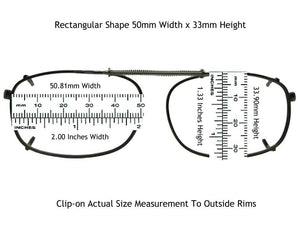 Rectangle Non Polarized Amber Clip Ons