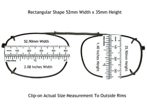 Rectangle Polarized Clip On Sunglasses