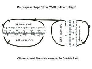 Rectangle Non Polarized Amber Clip Ons