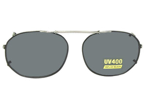 Round Square Non Polarized Clip On Black Frame Gray Lenses