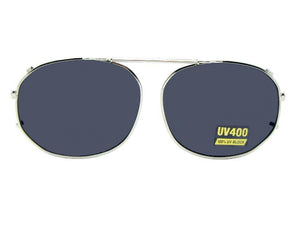 Round Square Non Polarized Clip On Light Pewter Gray Lenses