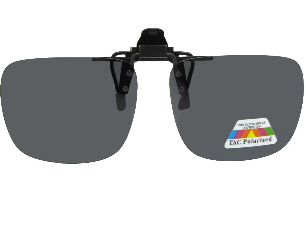 Square Polarized Flip Up Black Gray Lenses