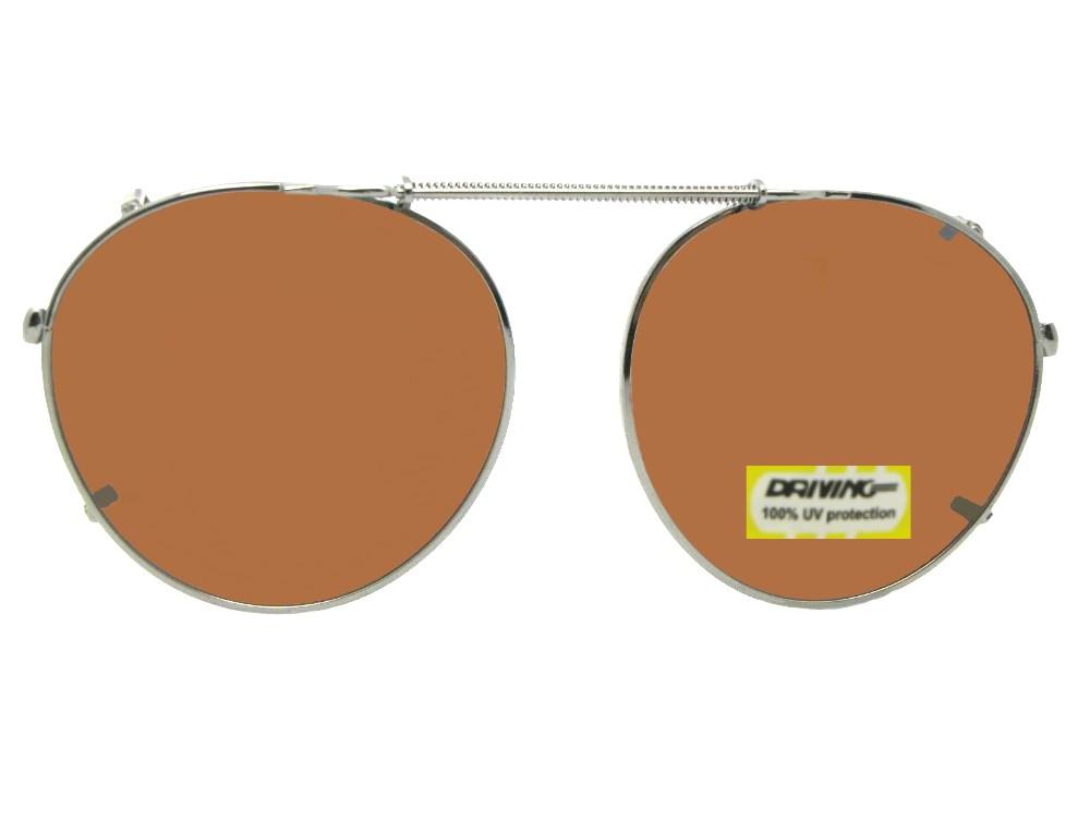 Semi Round Non Polarized Amber Pewter Frame Amber Lenses