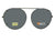 Semi Round Polarized Clip On Sunglasses Pewter Frame Polarized Gray Lens