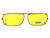 Slim Rectangle Yellow Lens Clip-on Pewter Frame