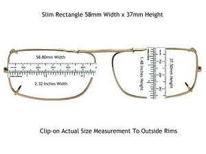 Slim Rectangle Yellow Lens Clip-on