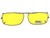 Slim Rectangle Yellow Lens Clip-on Pewter Frame