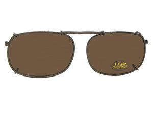 Rectangle Non Polarized Clip-ons Bronze Frame Brown Lenses