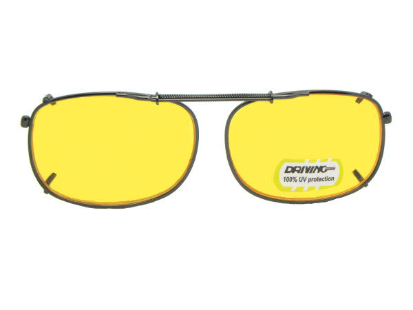 Rectangle Non Polarized Yellow Clip-ons Pewter Frame