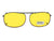 Rectangle Non Polarized Yellow Clip-ons Pewter Frame